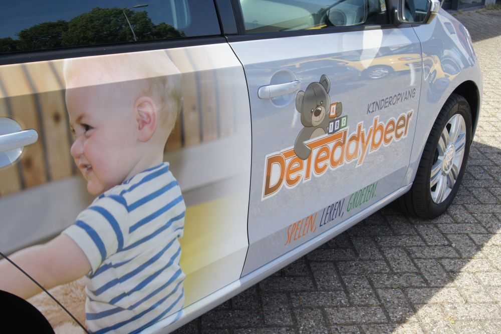 Auto belettering logo De Teddybeer