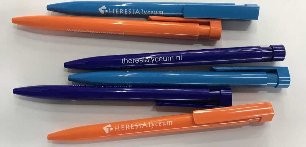 Pennen bedrukt met logo Theresia Lyceum