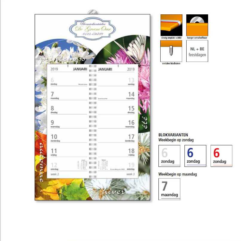 Kalender bedrukken printen bedrijf met logo